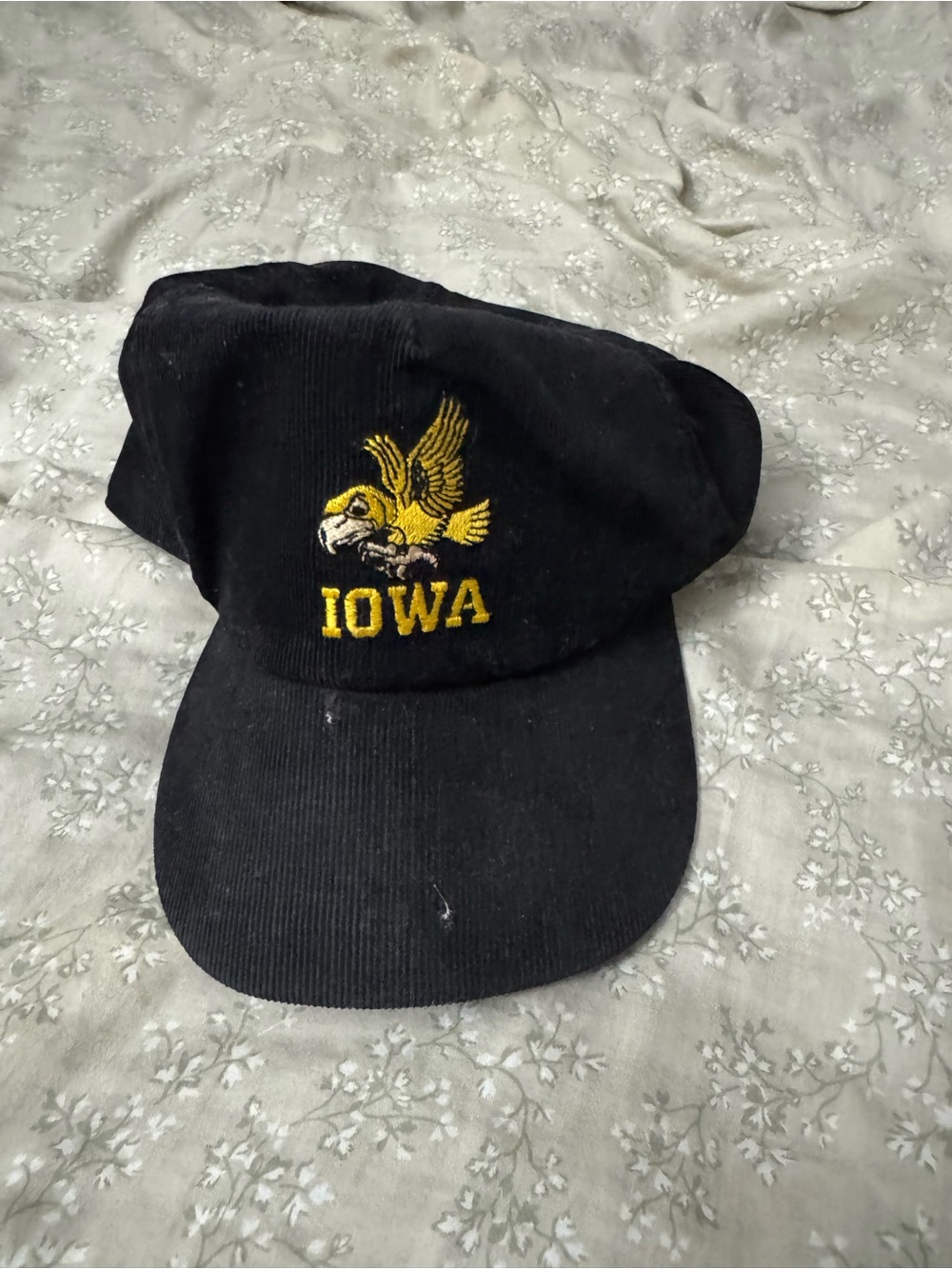 Iowa Black and Gold Embroidered Baseball Cap